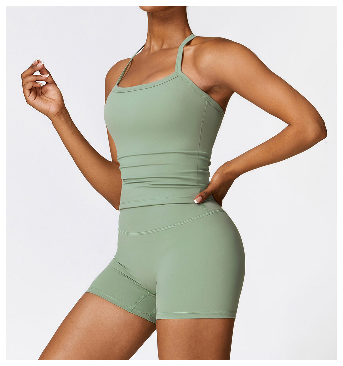 High-Waist Sculpting Halter Activewear Set