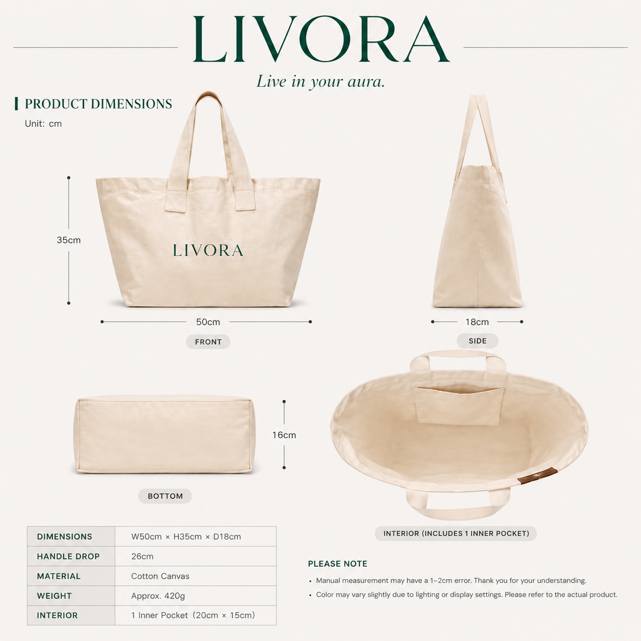 Livora Signature Tote Bag