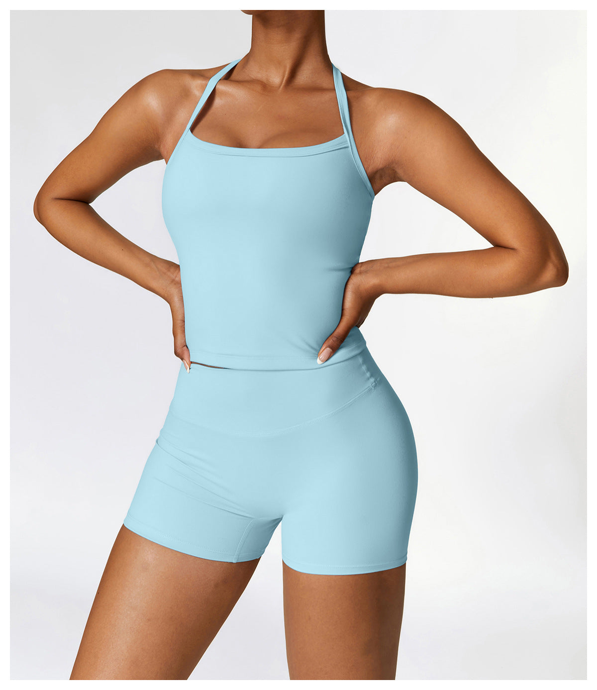 High-Waist Sculpting Halter Activewear Set